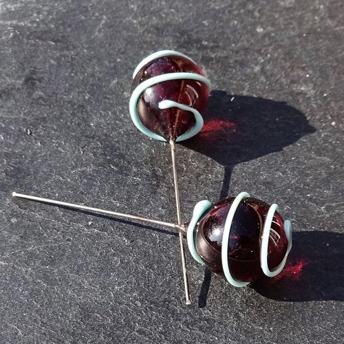 Headpins en verre de murano perl.2779