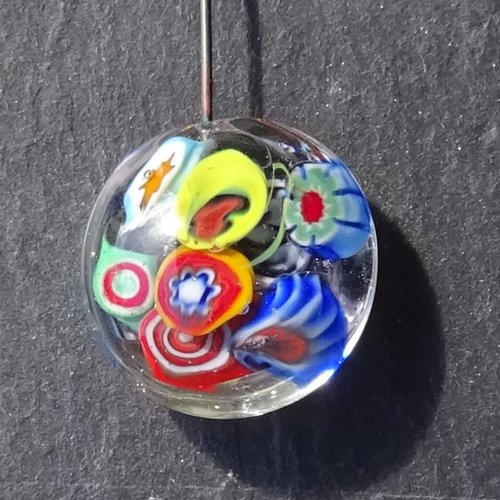 Headpin, verre filé, lampwork, verre de murano, perl.5416