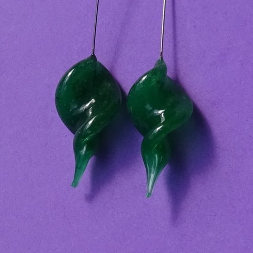 Duo de headpins en verre filé, lampwork,perl.5425