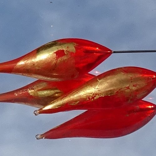 Headpins verre filé, lampwork, verre de murano, perl.4370
