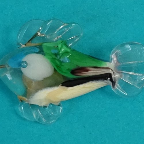 Headpin en verre filé, lampwork, verre de murano, perl.4609