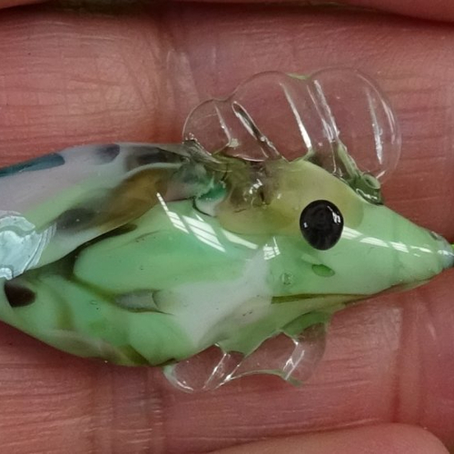 Headpin en verre filé, lampwork, verre de murano, perl.4611