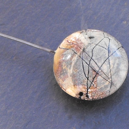 Headpin, en verre de murano perl.1455