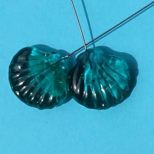 Duo de headpins en verre filé, lampwork, perl.6193