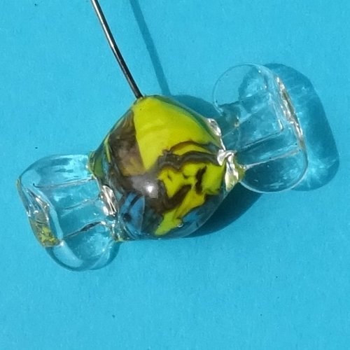 Headpin en verre filé, lampwork, perl.6204