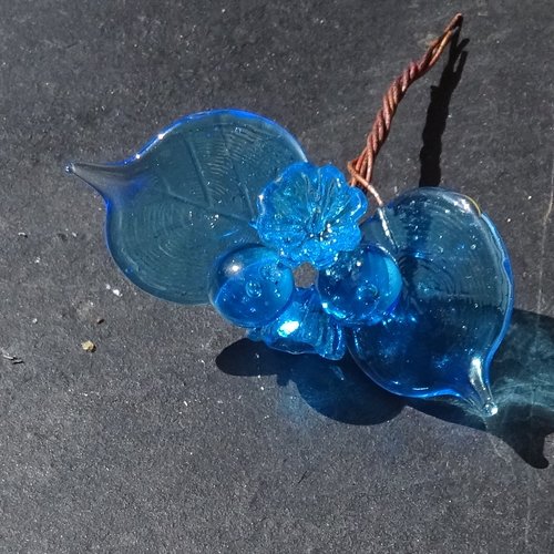 Headpins en verre filé, lampwork, verre de murano, perl.6221