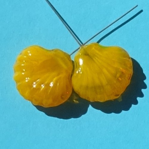 Duo de headpins en verre filé, lampwork, perl.6248