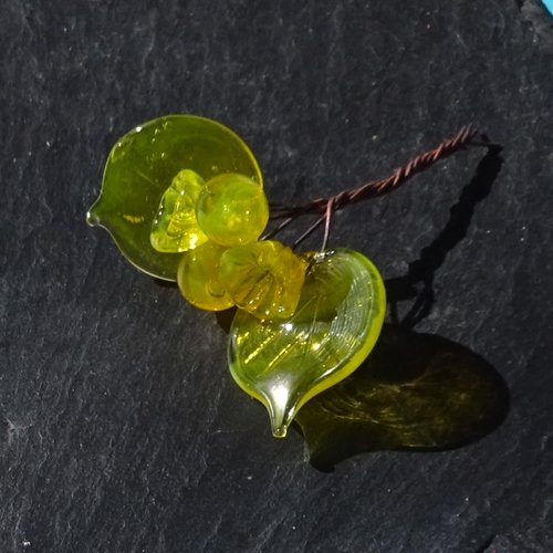 Headpins en verre filé, lampwork, verre de murano, perl.6252