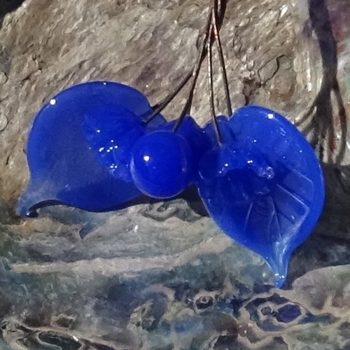 Headpins en verre filé, lampwork, verre de murano, perl.6265