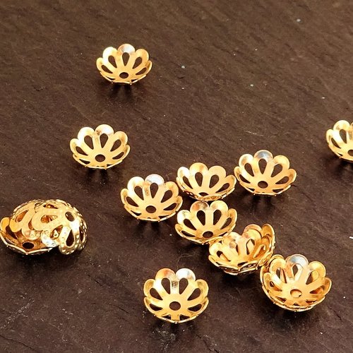 Coupelles filigranées pour perles, fabrication colliers,apprêts, appr.0081