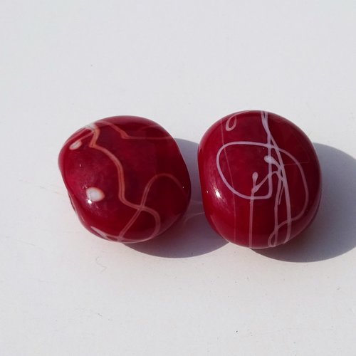 Set de 2 perles en verre de murano perl.2329