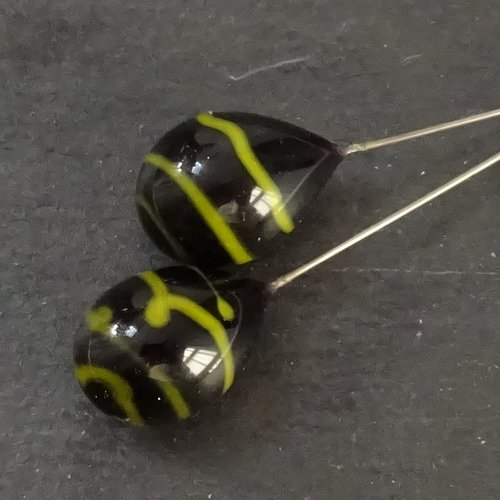 Headpins verre filé, lampwork, verre de murano, perl.3770