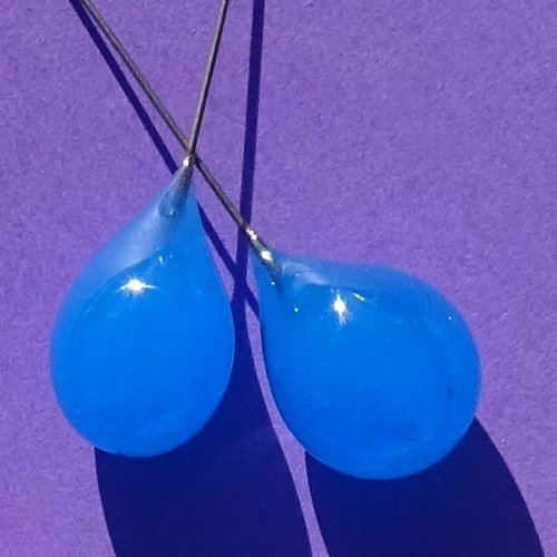 Headpins verre filé, lampwork, verre de murano, perl.4467