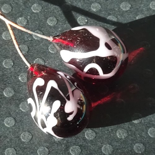 Headpins en verre filé, lampwork, verre de murano, perl.4125