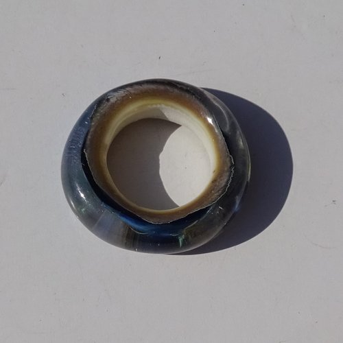 Grande perle donut, verre de murano, lampwork, verre filé,  perl.3284