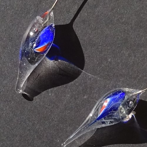 Headpins en verre filé, lampwork, verre de murano, perl.5146