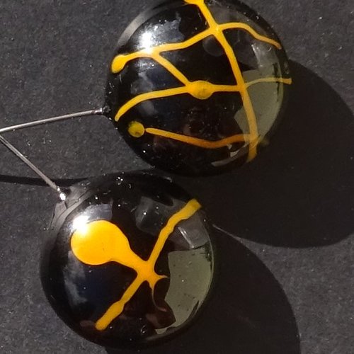 Headpins en verre filé, lampwork, verre de murano, perl.5167