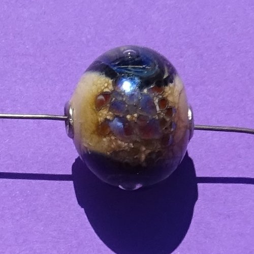 Jolie perle ronde, verre de murano, lampwork, verre filé,  perl.3934