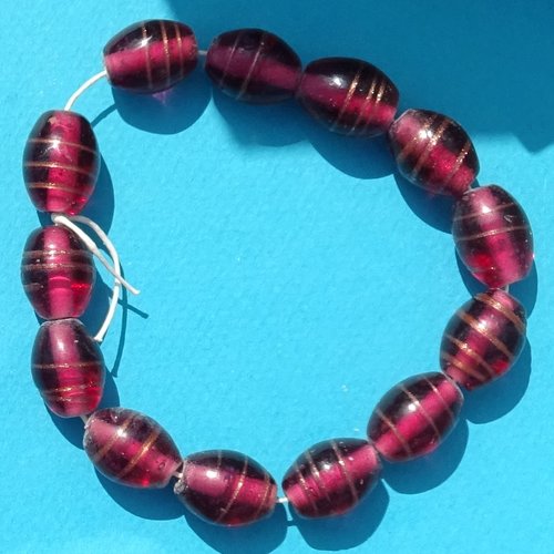 Lot de 2 perles destockées, verre, perl.4263