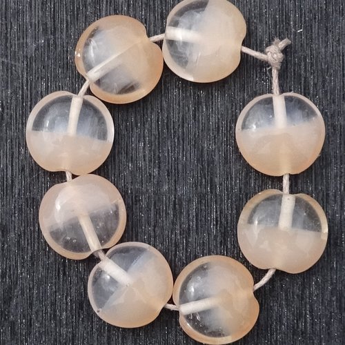 Lot de 8 perles destockées, verre, perl.4854
