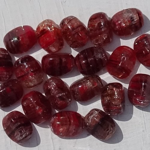 Lot de 25 perles destockées, verre, perl.4862