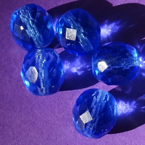 Lot de 5 perles destockées, cristal de bohème, perl.4715