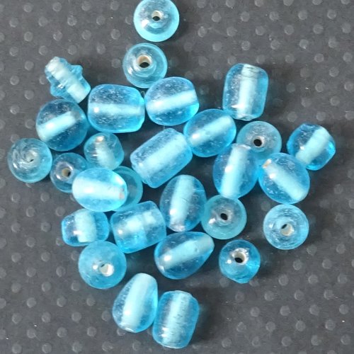 Lot de 15 perles destockées, verre, perl.4706