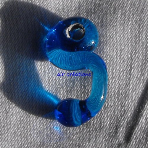 Serpent en verre de murano perl.0123
