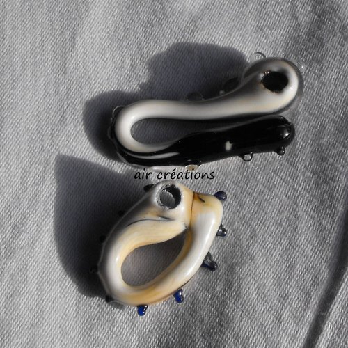 Serpents en verre de murano perl.0120