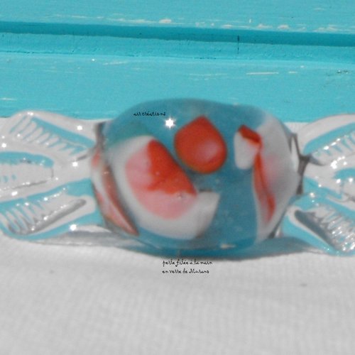 Perle bonbon en verre filé perl.0243