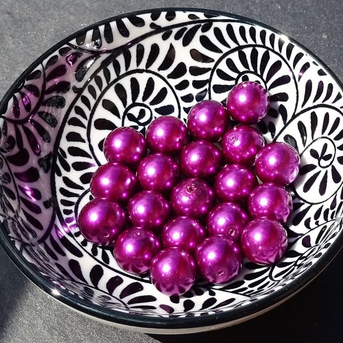 Lot de 10 perles destockées, verre, perl.2542