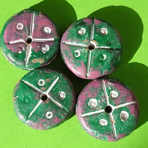 Lot de 4 perles terracotta, perl.4785