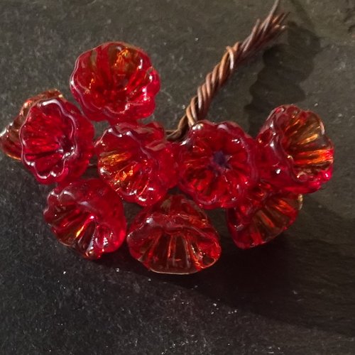 10 headpins en verre filé, lampwork, verre de murano, perl.6294