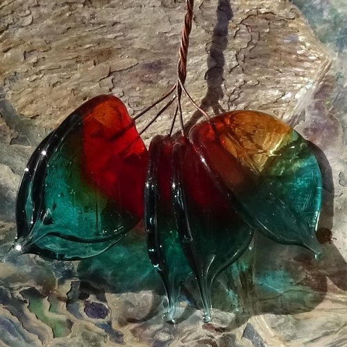 Lot de 5 headpins en verre filé, lampwork, verre de murano, perl.6300