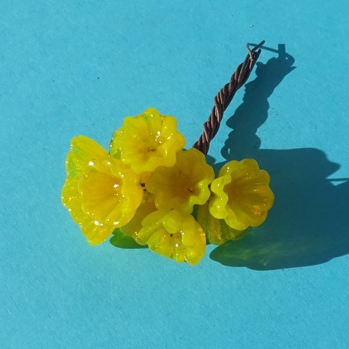 10 headpins en verre filé, lampwork, verre de murano, perl.6303