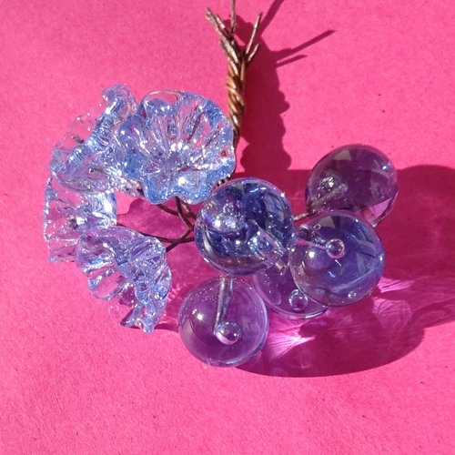 10 headpins en verre filé, lampwork, verre de murano, perl.6304