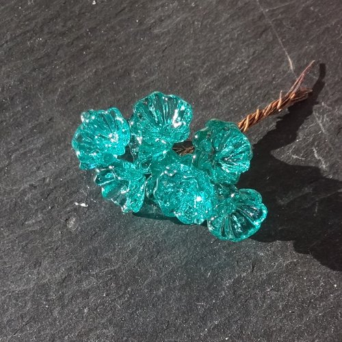 10 headpins en verre filé, lampwork, verre de murano, perl.6305