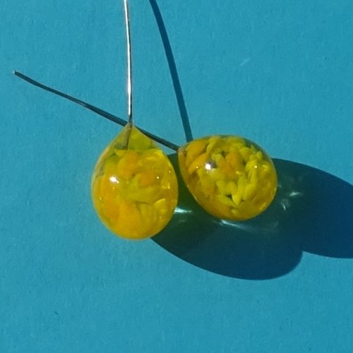 Headpins en verre filé, lampwork, verre de murano, perl.6310