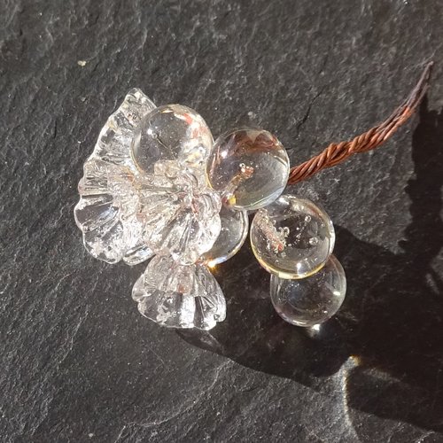 10 headpins en verre filé, lampwork, verre de murano, perl.6339