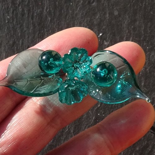 Headpins en verre filé, lampwork, verre de murano, perl.6345