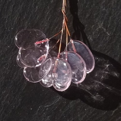 Lot de 5 headpins en verre filé, lampwork, verre de murano, perl.6349