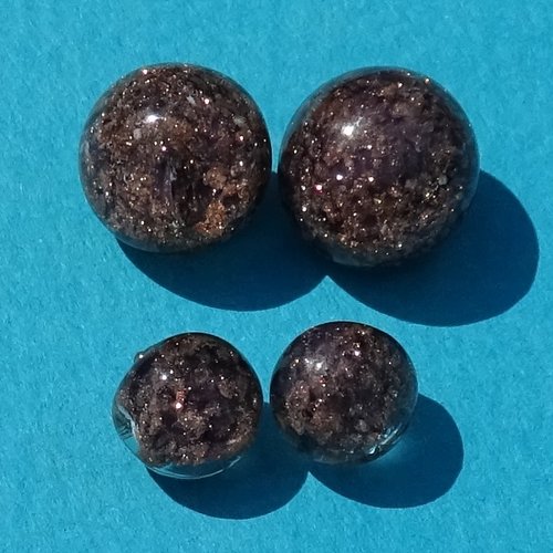 2 paires de boutons, en verre de murano, lampwork, verre travavaillé, perl.4258