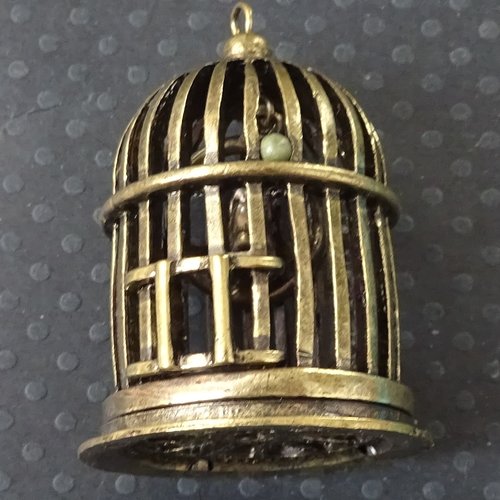 Breloques x2, cage oiseau, appr.0137