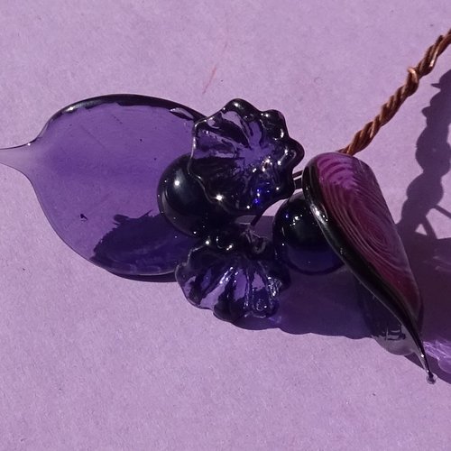 Headpins en verre filé, lampwork, verre de murano, perl.6394