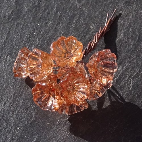 10 headpins en verre filé, lampwork, verre de murano, perl.6397