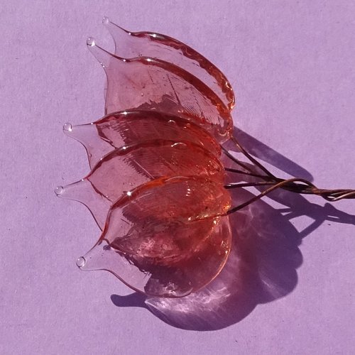 Lot de 5 headpins en verre filé, lampwork, verre de murano, perl.6398