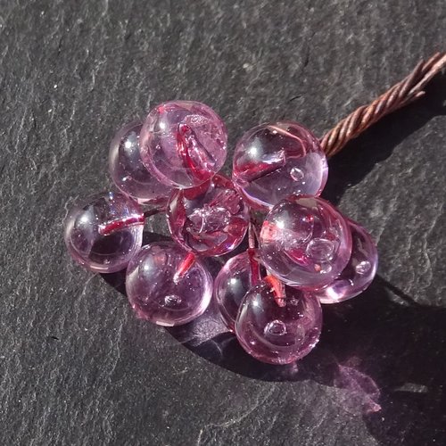 10 headpins en verre filé, lampwork, verre de murano, perl.6402