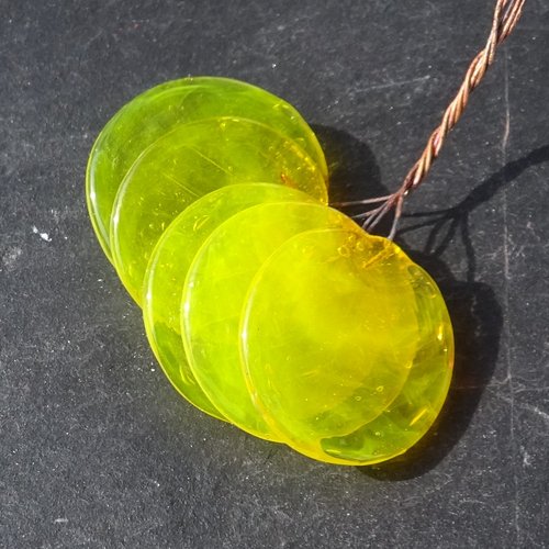 Lot de 5 headpins en verre filé, lampwork, verre de murano, perl.6428