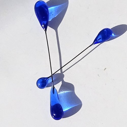 Doubles headpins verre filé, lampwork, verre de murano, perl.3177