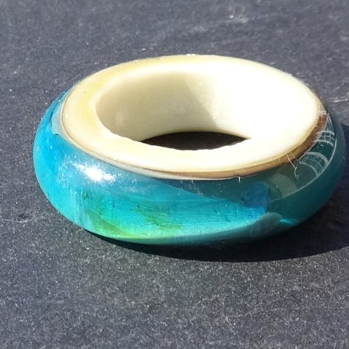 Grande perle donut, verre de murano, lampwork, verre filé,  perl.3297